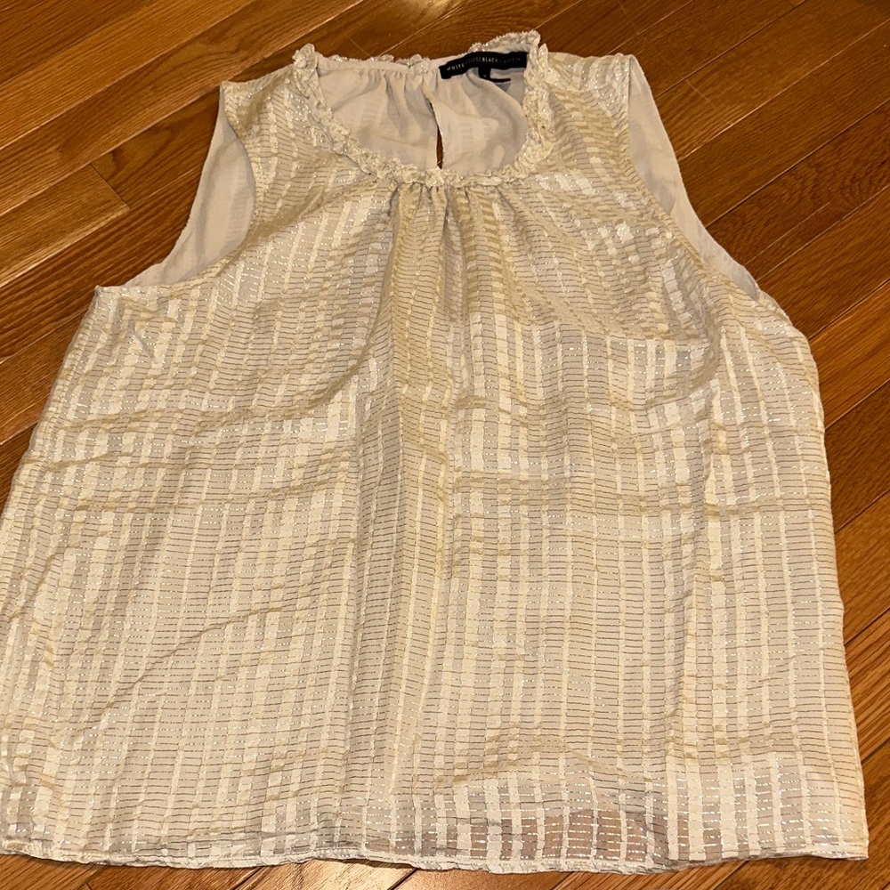 WHBM Sleeveless Cream Textured Blouse